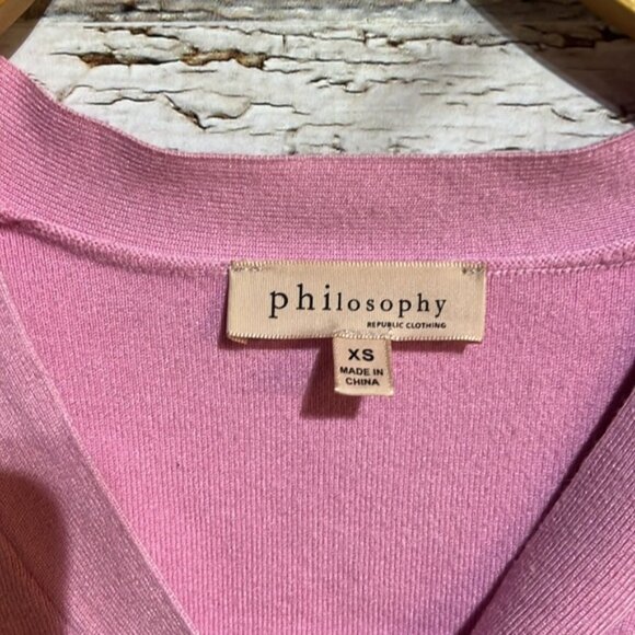 Philosophy pink button up short style sweater size XS - Picture 4 of 7